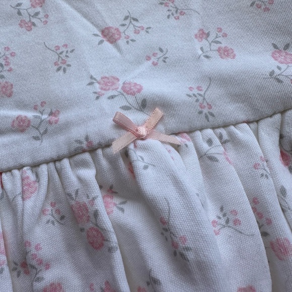 Little Me Pink Floral Long Sleeve Bodysuit Dress in White - Size 6 Months - Picture 13 of 16